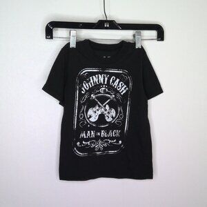Johnny Cash Official Kids Tee Shirt Top Man in Black Short Sleeve EUC  Sz 4